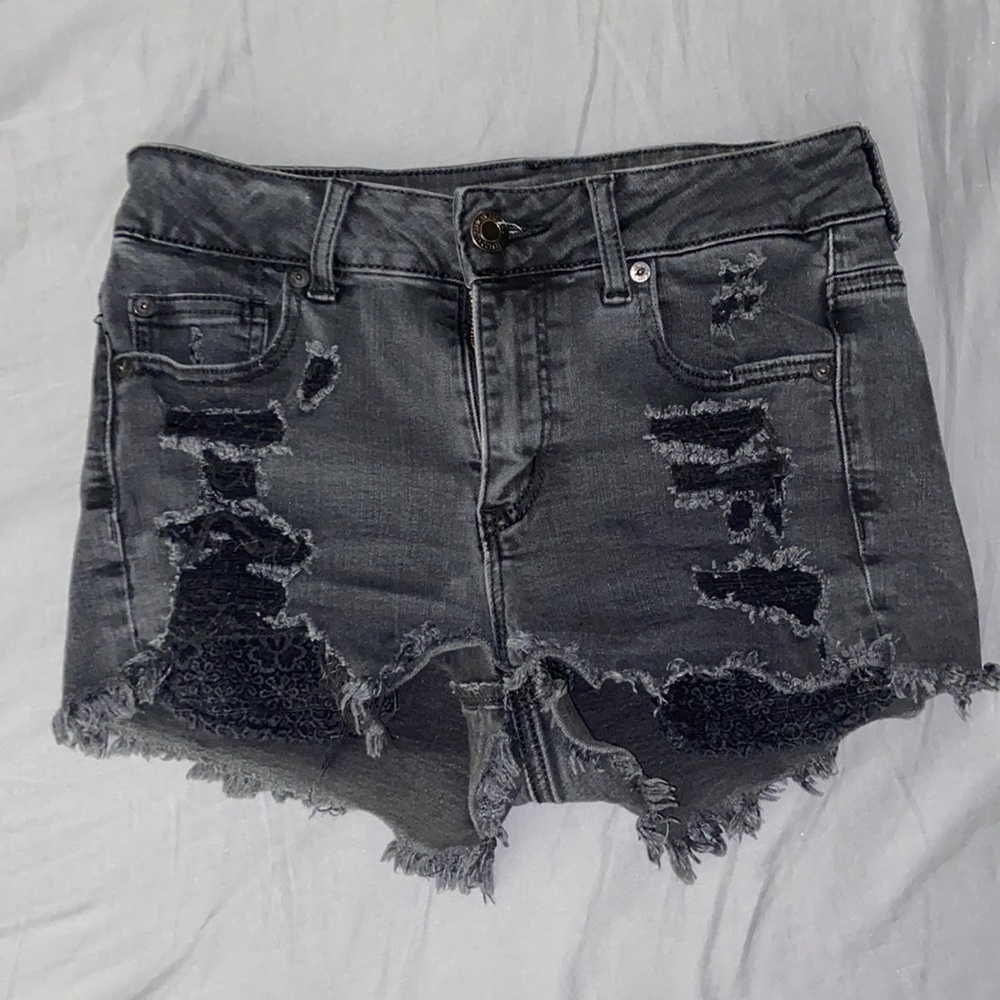 American Eagle Distressed Black Shorts